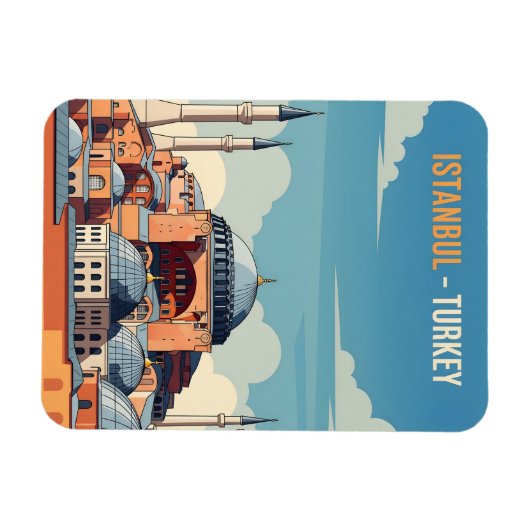 Istanbul Turkey with hagia Sophia and minarets Magneet (Horizontaal)