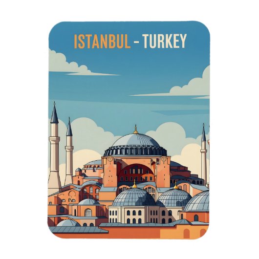 Istanbul Turkey with hagia Sophia and minarets Magneet (Verticaal)