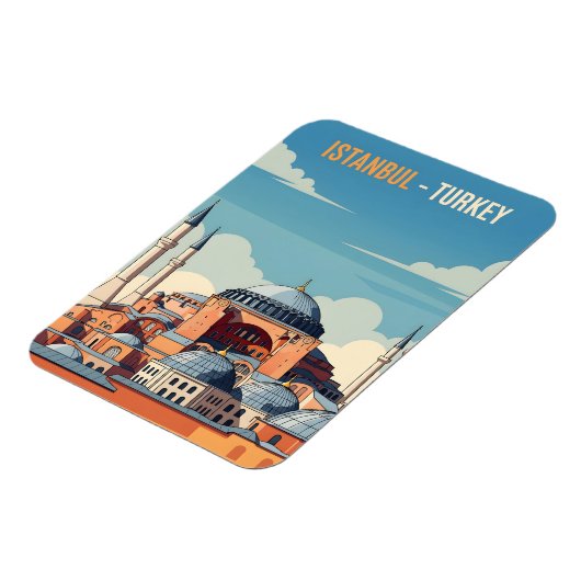 Istanbul Turkey with hagia Sophia and minarets Magneet (Linkerzijde)