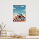 Istanbul Turkey with hagia Sophia and minarets Poster (Keuken)