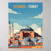 Istanbul Turkey with hagia Sophia and minarets Poster (Voorkant)