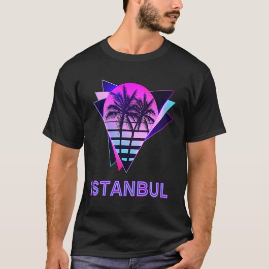 Istanbul Turkije: 80-jarige damp palmboom T-shirt (Voorkant)