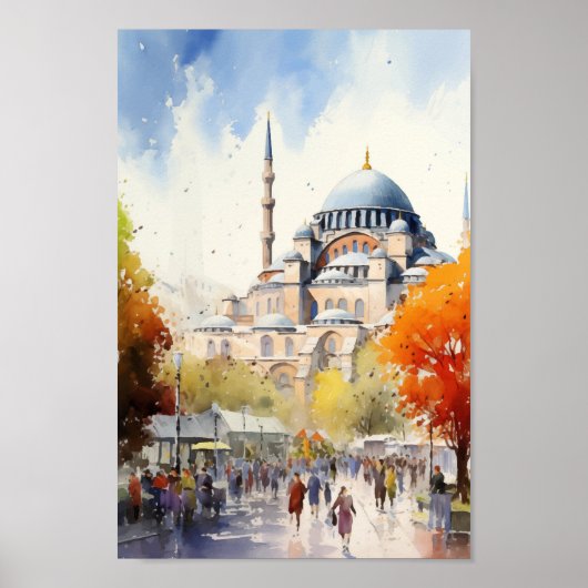 Istanbul Turkije Beroemde reisplaats Poster (Voorkant)