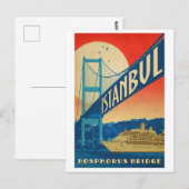 Istanbul, Turkije, Bosphorus-brug, cruiser voor to Briefkaart (Voorkant / Achterkant)