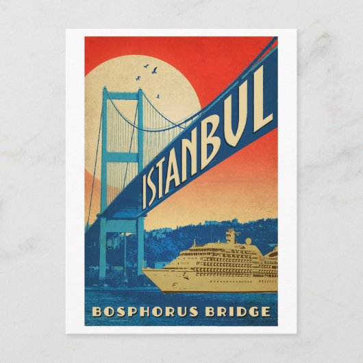 Istanbul, Turkije, Bosphorus-brug, cruiser voor to Briefkaart (Voorkant)