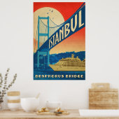 Istanbul, Turkije, Bosphorus-brug, cruiser voor to Poster (Keuken)