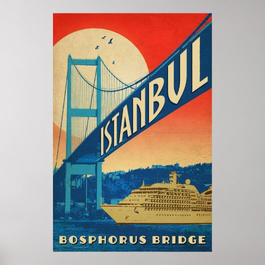 Istanbul, Turkije, Bosphorus-brug, cruiser voor to Poster (Voorkant)