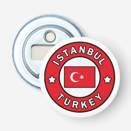 Istanbul Turkije Button Flesopener (Voorkant)