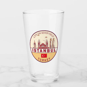Istanbul Turkije City Skyline Embleem Glas