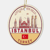 Istanbul Turkije City Skyline Embleem Keramisch Ornament (Links)