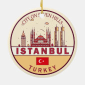 Istanbul Turkije City Skyline Embleem Keramisch Ornament (Achterkant)