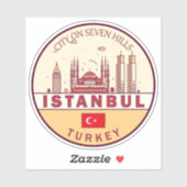 Istanbul Turkije City Skyline Embleem Sticker (Vel)