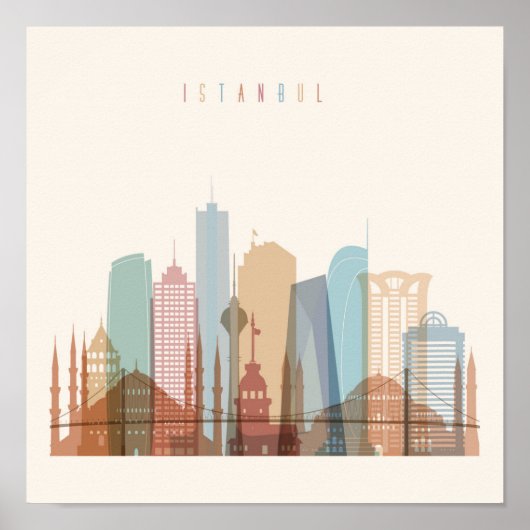 Istanbul, Turkije | City Skyline Poster (Voorkant)