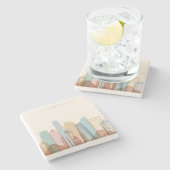 Istanbul, Turkije | City Skyline Stenen Onderzetter (Zijkant)