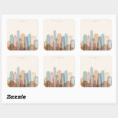 Istanbul, Turkije | City Skyline Vierkante Sticker (Vel)
