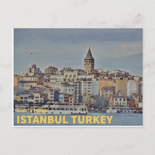 Istanbul Turkije | Galata Tower Briefkaart (Voorkant)