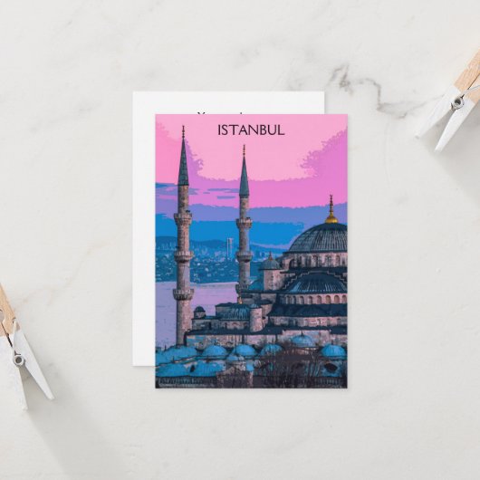 Istanbul Turkije Hagia Sophia Architectuur Kaart (Voorkant / Achterkant in situ)