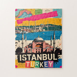 Istanbul Turkije Hagia Sophia Retro Pop Art Reizen Legpuzzel