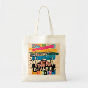 Istanbul Turkije Hagia Sophia Retro Pop Art Reizen Tote Bag