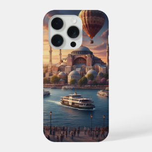 Istanbul Turkije Heet Luchtballonnen Blauwe Moskee iPhone 15 Pro Case