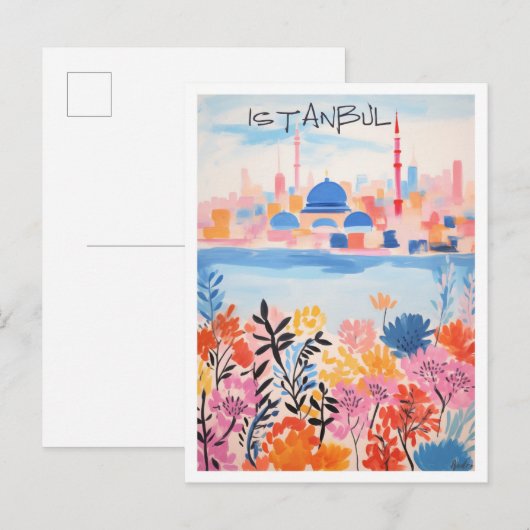 Istanbul Turkije Kunst Reizen Briefkaart (Voorkant / Achterkant)