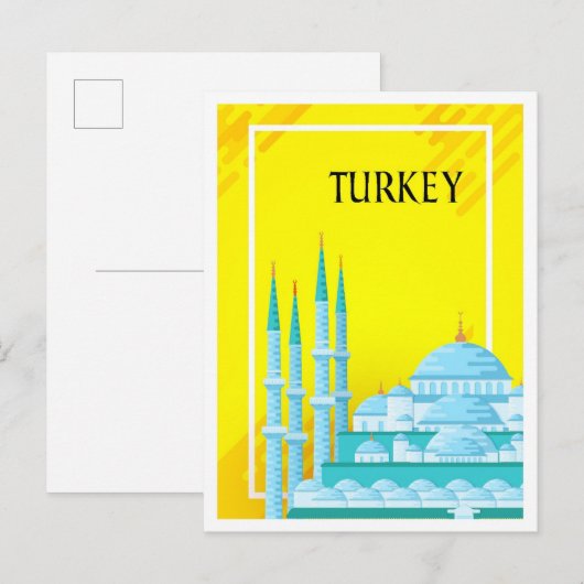 Istanbul Turkije Kunst Reizen Illustratie Briefkaart (Voorkant / Achterkant)