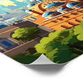 Istanbul Turkije Kunst vintage reisillustratie Poster (Hoek)