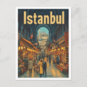 Istanbul Turkije Kunst Vintage Reizen Illustratie Briefkaart (Voorkant)