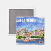 Istanbul Turkije Magneet (Voorkant / Achterkant)