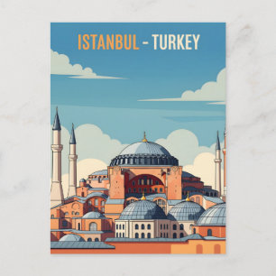 Istanbul Turkije met hagia Sophia en minaretten Briefkaart