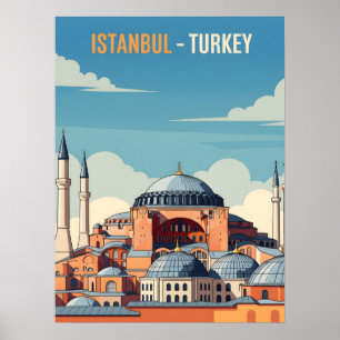 Istanbul Turkije met hagia Sophia en minaretten Poster