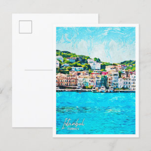 Istanbul Turkije Mooie olieverf stadslandschap Briefkaart