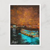 Istanbul Turkije Mooie olieverfstad Briefkaart (Voorkant)