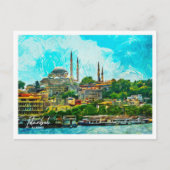 Istanbul Turkije Olieverf Stadslandschap Briefkaart (Voorkant)
