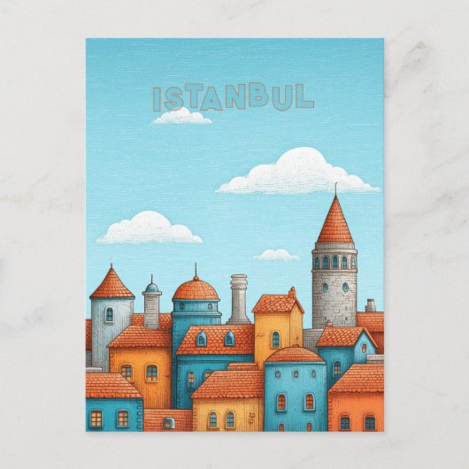 Istanbul Turkije Reizen Briefkaart (Voorkant)