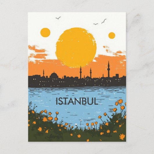 Istanbul Turkije Reizen Briefkaart (Voorkant)