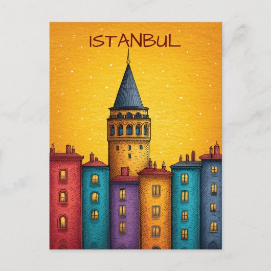 Istanbul Turkije Reizen Briefkaart (Voorkant)
