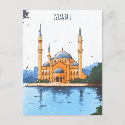 Istanbul Turkije Reizen Briefkaart (Voorkant)