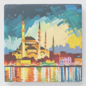 Istanbul Turkije Souvenir Stenen Onderzetter (Voorkant)