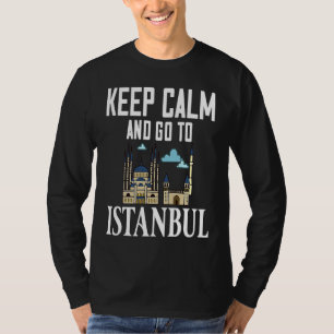Istanbul Turkije Stad Silhouet Kaart Reizen T-shirt