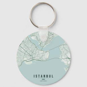 Istanbul Turkije Stadkaart & Aangepaste Tekst Sleutelhanger