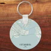 Istanbul Turkije Stadkaart & Aangepaste Tekst Sleutelhanger (Voorkant)