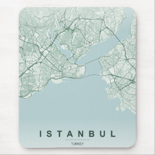 Istanbul Turkije Stadkaart Minimaal Design Muismat