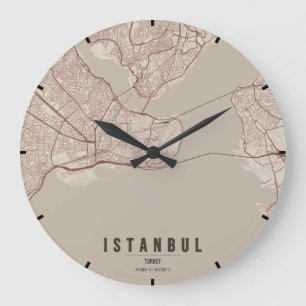 Istanbul Turkije Stadkaart Minimaal Grote Klok