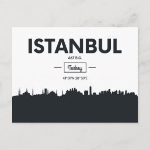 Istanbul, Turkije Stadscoördinaten Briefkaart