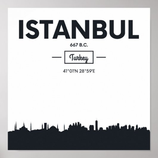 Istanbul, Turkije | Stadscoördinaten Poster (Voorkant)
