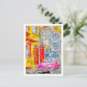 Istanbul Turkije Travel Place Waterverf Briefkaart (Staand voorkant)