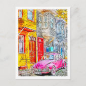 Istanbul Turkije Travel Place Waterverf Briefkaart (Voorkant)