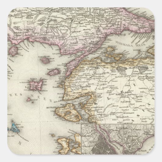 Istanbul, Turkije Vierkante Sticker (Voorkant)