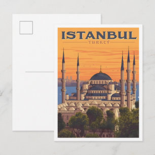 Istanbul Turkije Vintage Kunst Reizen Briefkaart